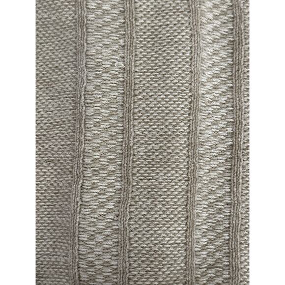 VTG SAXONY Leather Sweater Cardigan M Tan Color Block Dad Grandpa Aesthetic - Picture 13 of 16